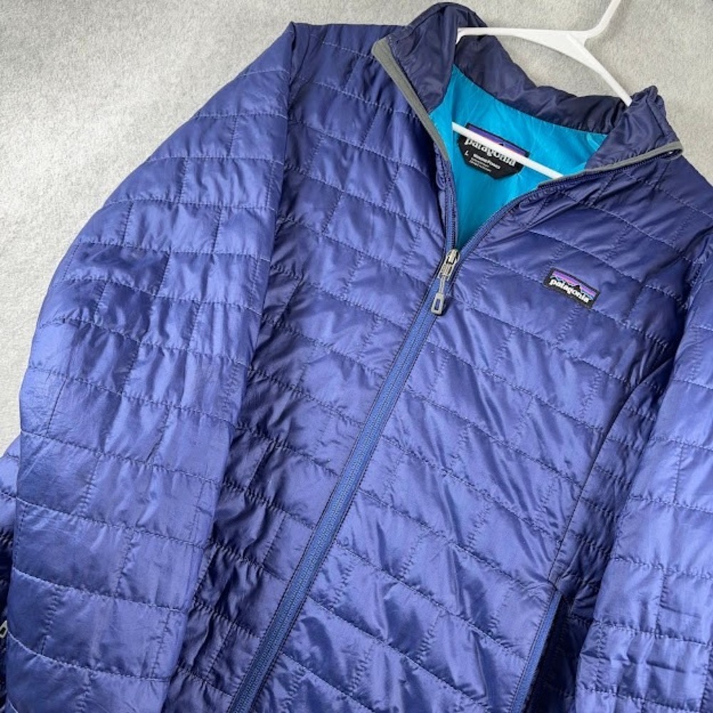 Patagonia Nano Puff Jacket Womens L Purple Quilted Full Zip Lightweight Puffer